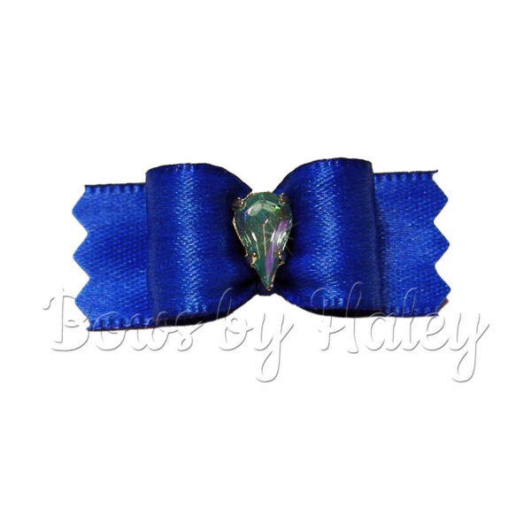 Royal Blue Dog Hair Bows with Sparking Crystal